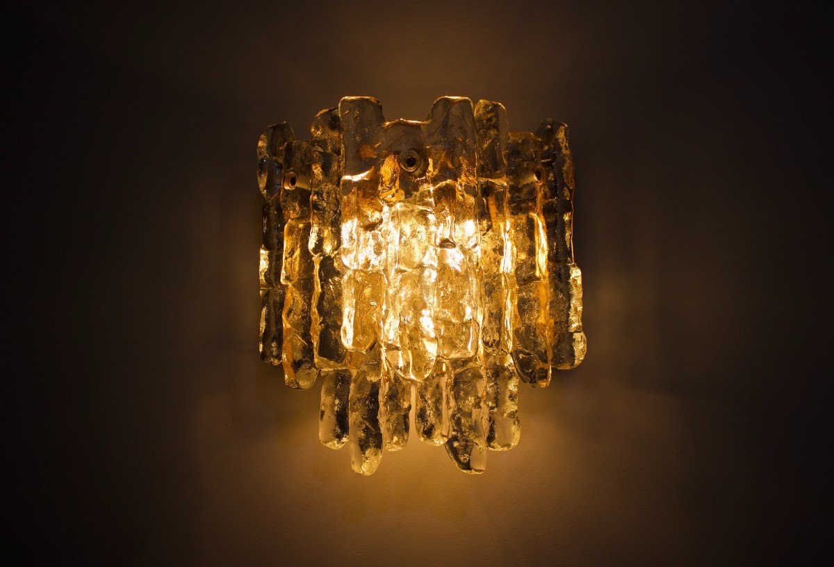 Kalmar: Pair Of Ice Glass Sconces-photo-5