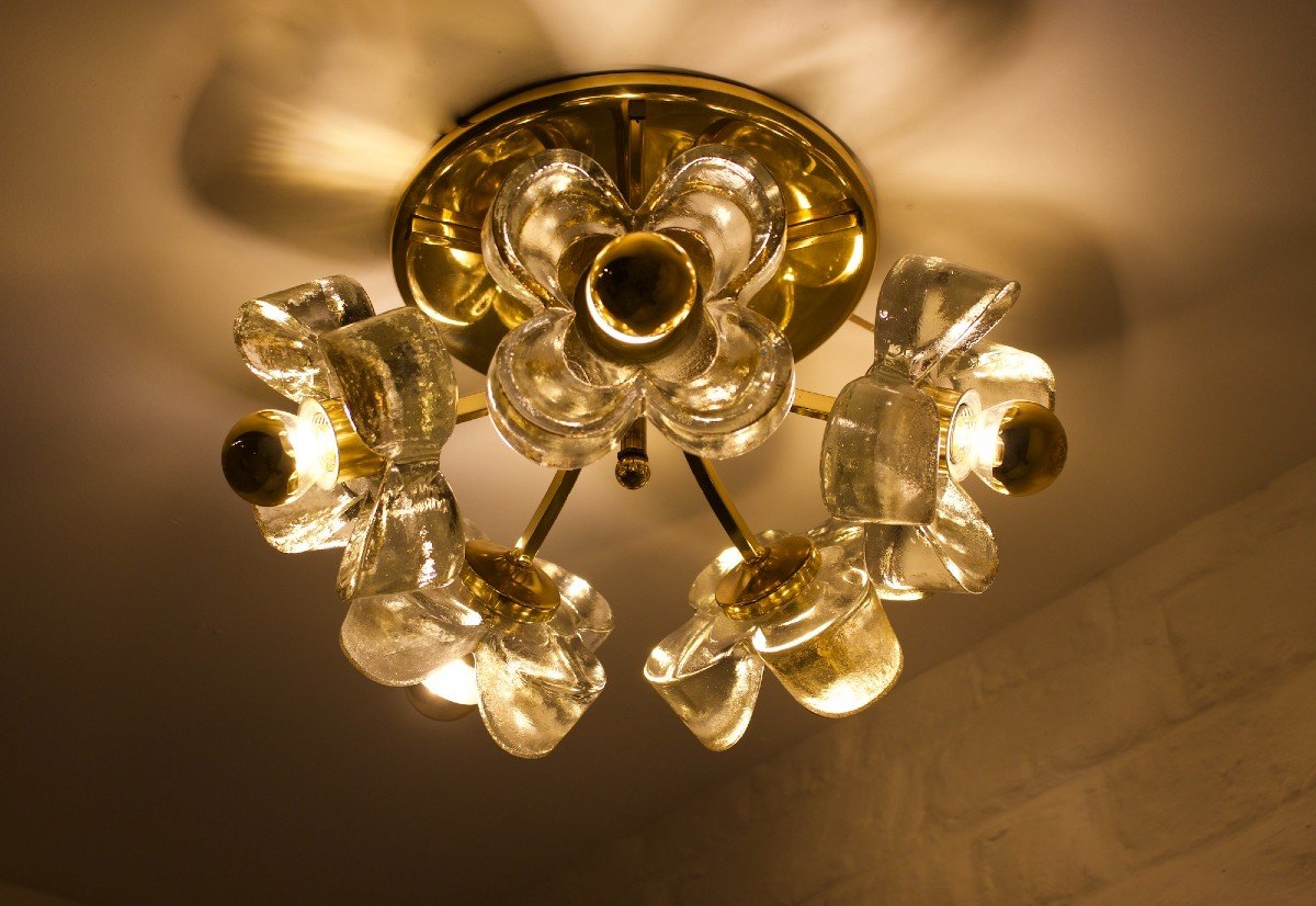 Plafonnier En Laiton & Fleurs Simon & Schelle-photo-3