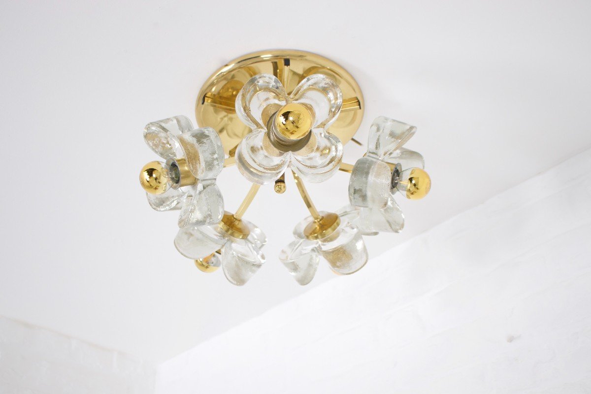 Plafonnier En Laiton & Fleurs Simon & Schelle-photo-4