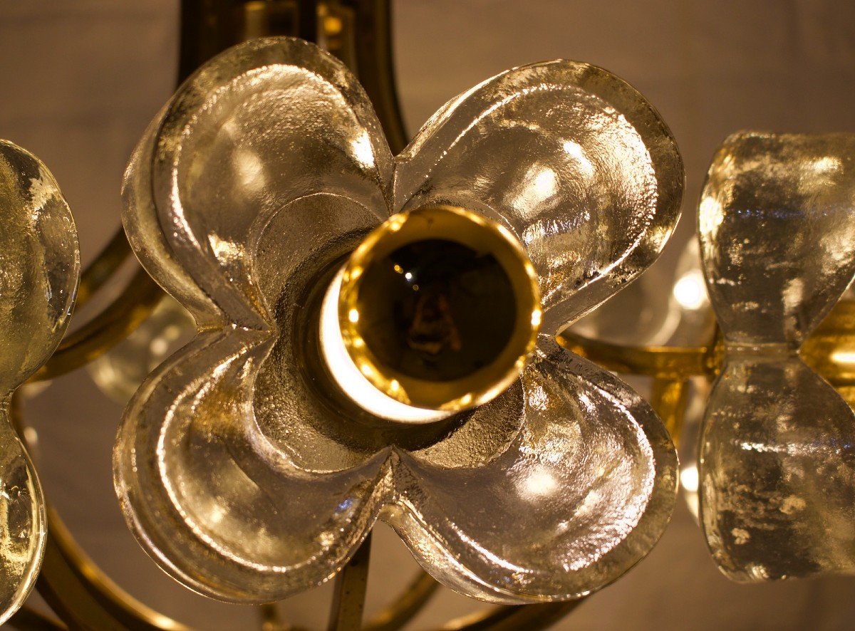Chandelier In Brass & Flowers Simon & Schelle.-photo-3