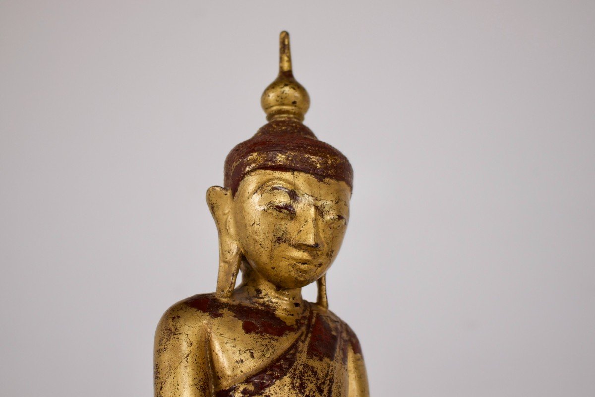 Bouddha En Bois Dor&eacute;, Birmanie.-photo-2