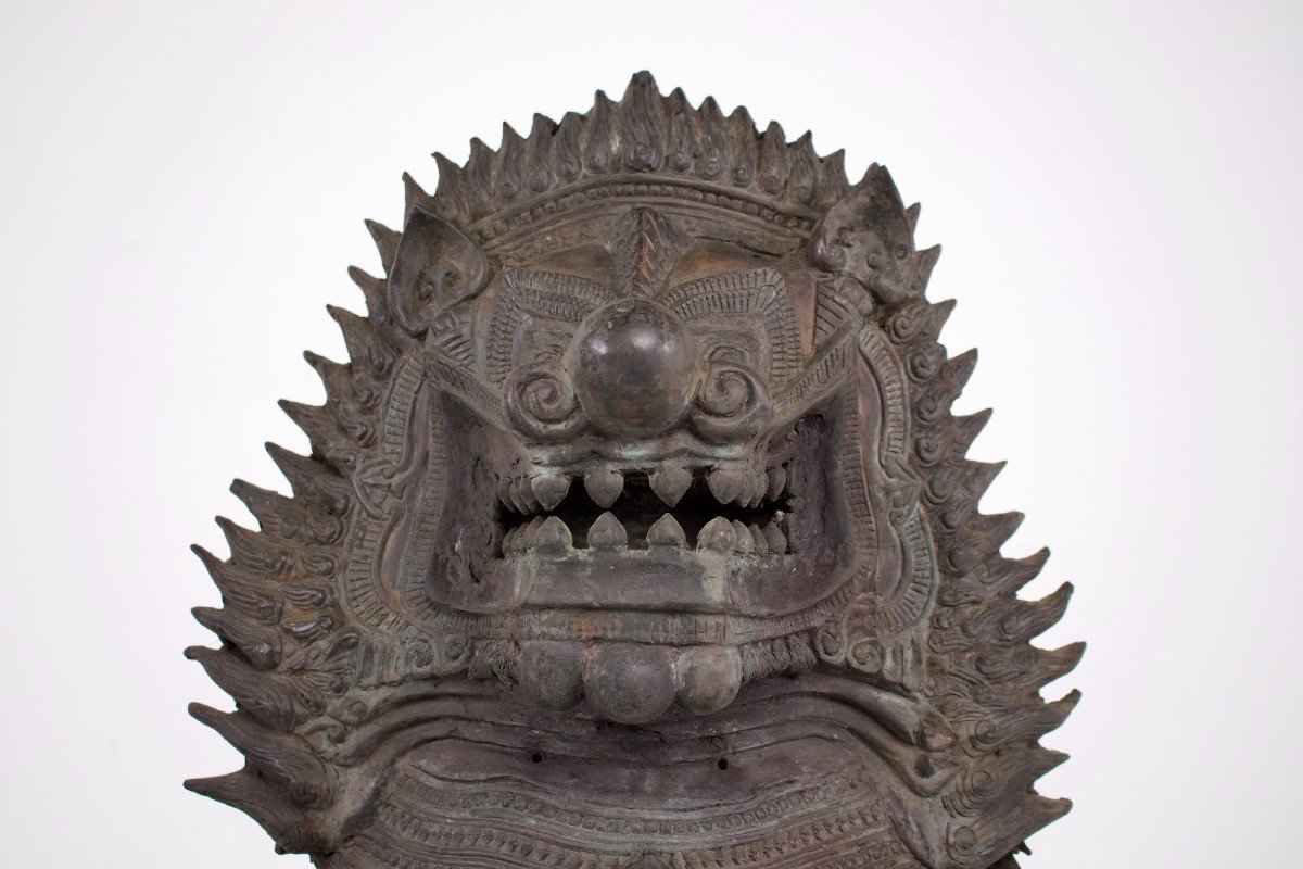 Paire De Singha Gardiens de Temple En Bronze (88cm)-photo-3