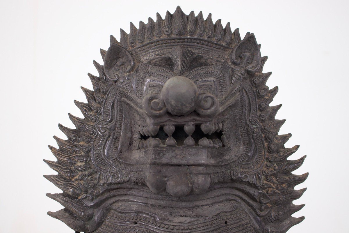 Paire De Singha Gardiens de Temple En Bronze (88cm)-photo-1
