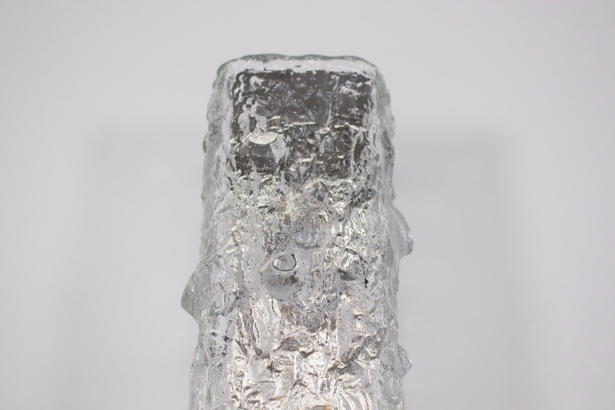 Ice Glass “bark” Wall Light.-photo-3