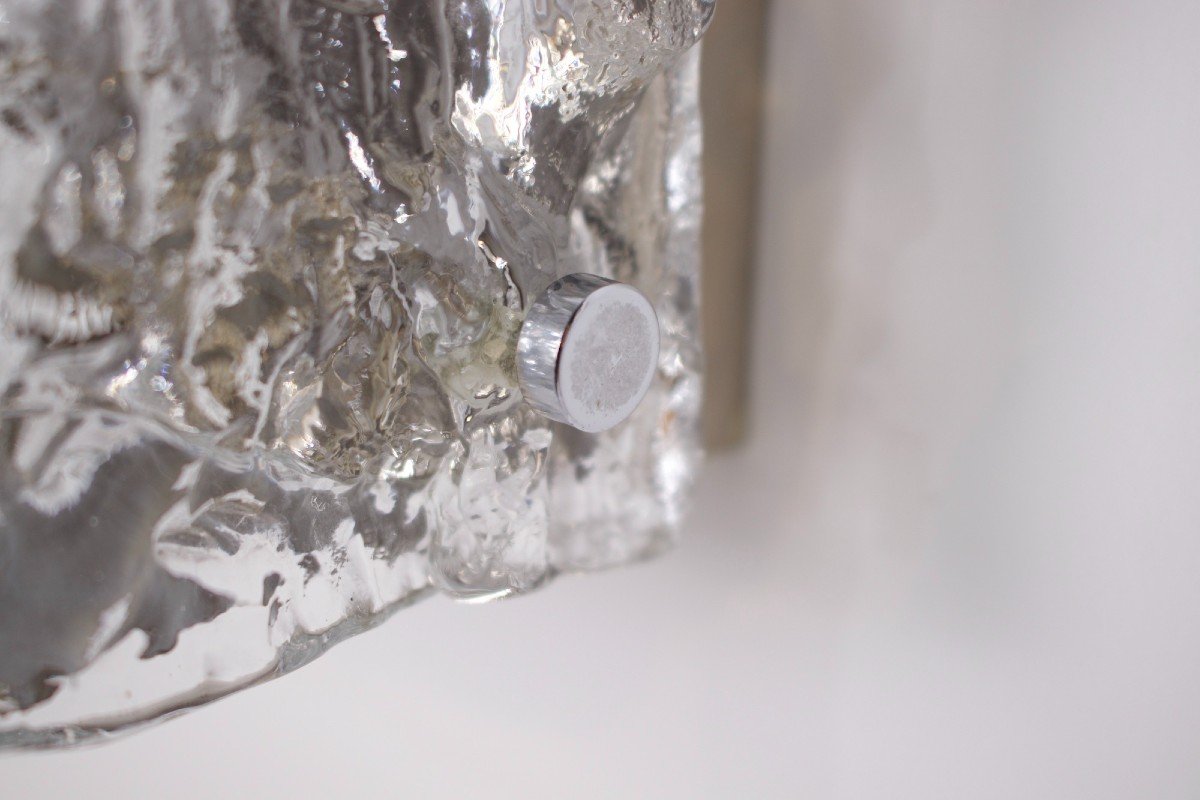 Ice Glass “bark” Wall Light.-photo-4
