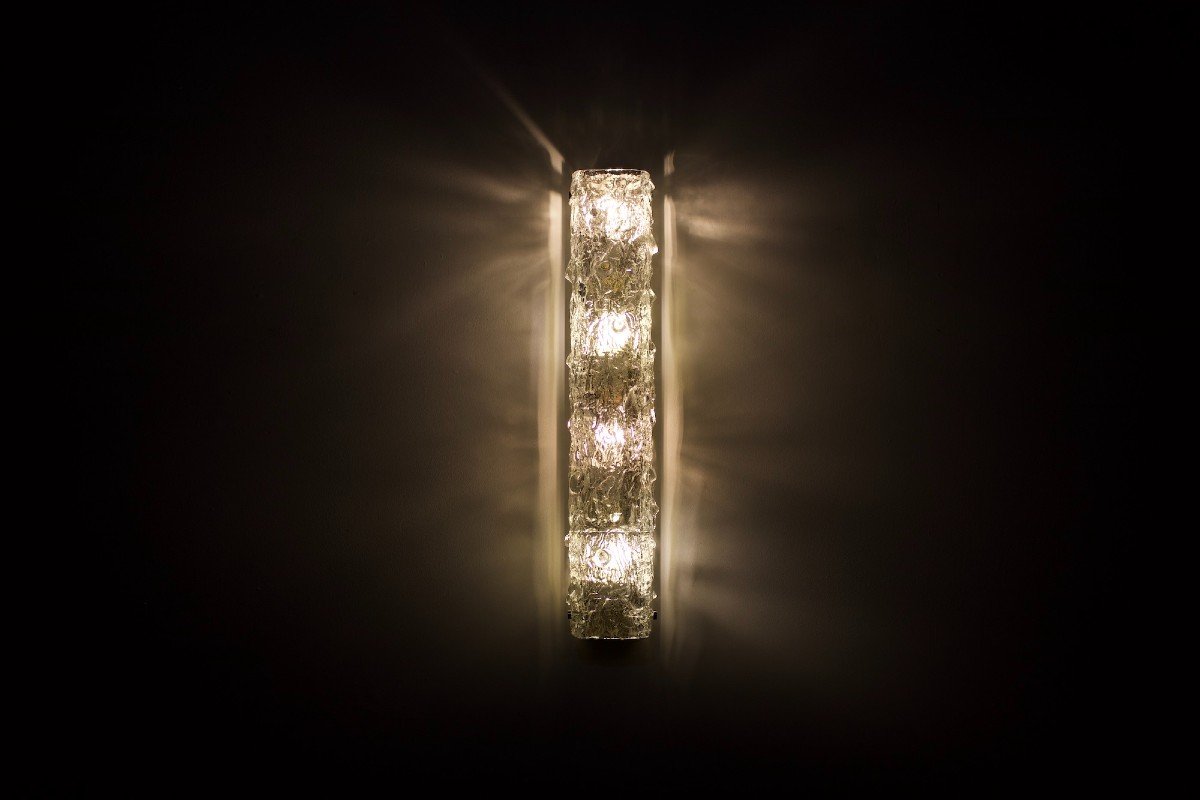 Ice Glass “bark” Wall Light.