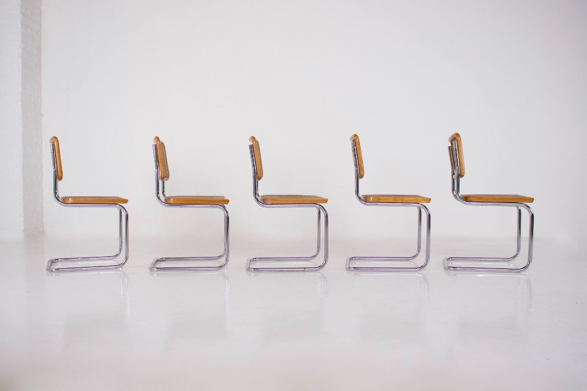 5 Breuer “cesca” Style Chairs-photo-4