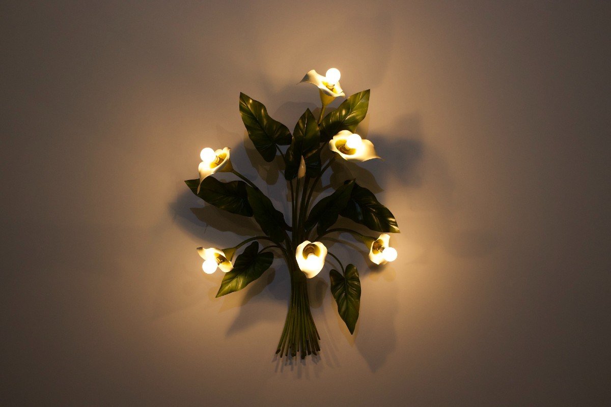 Light Wall Lamp With Arums / Callas.-photo-2