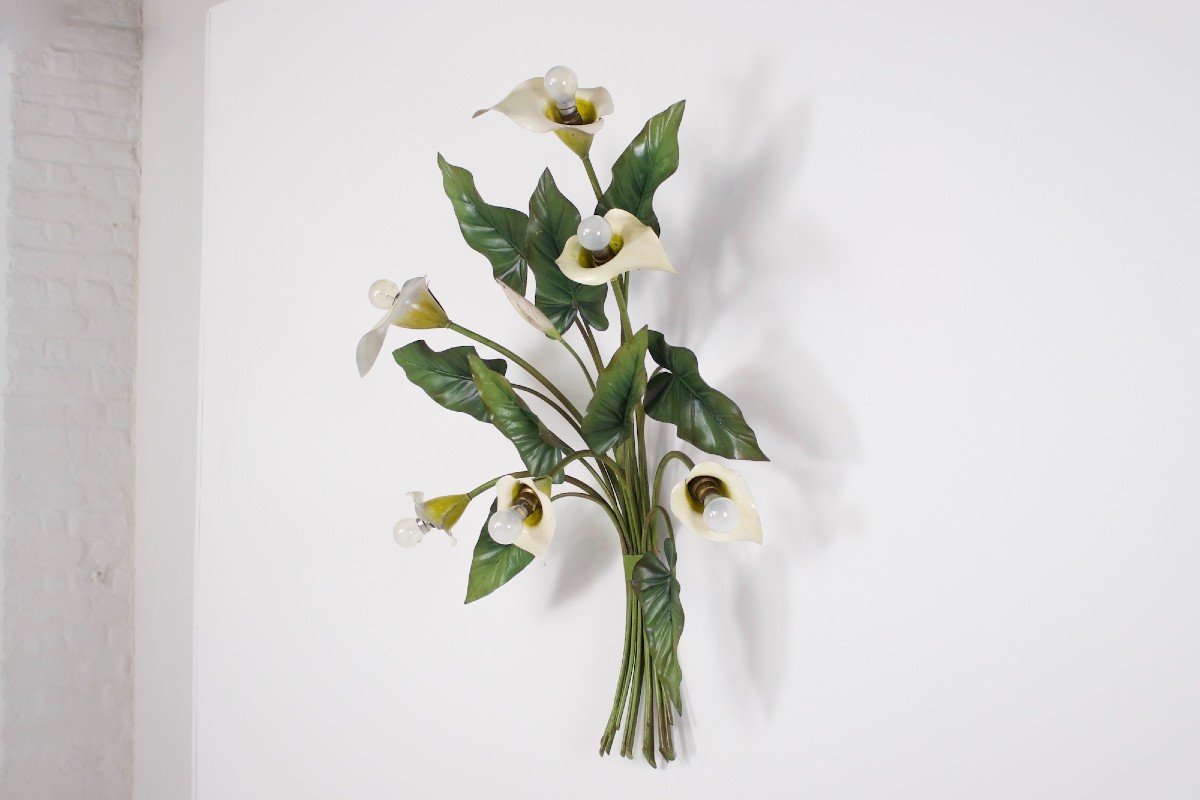 Light Wall Lamp With Arums / Callas.-photo-3