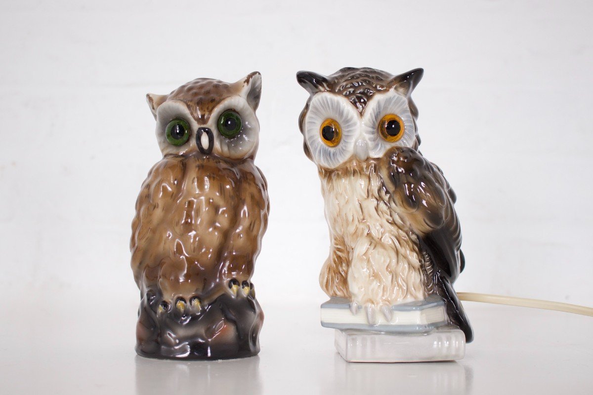 Lampes à parfum Hiboux en porcelaine Goebel Germany 