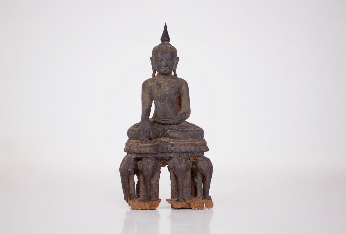 Buddha With Elephants Ava / Shan-photo-3