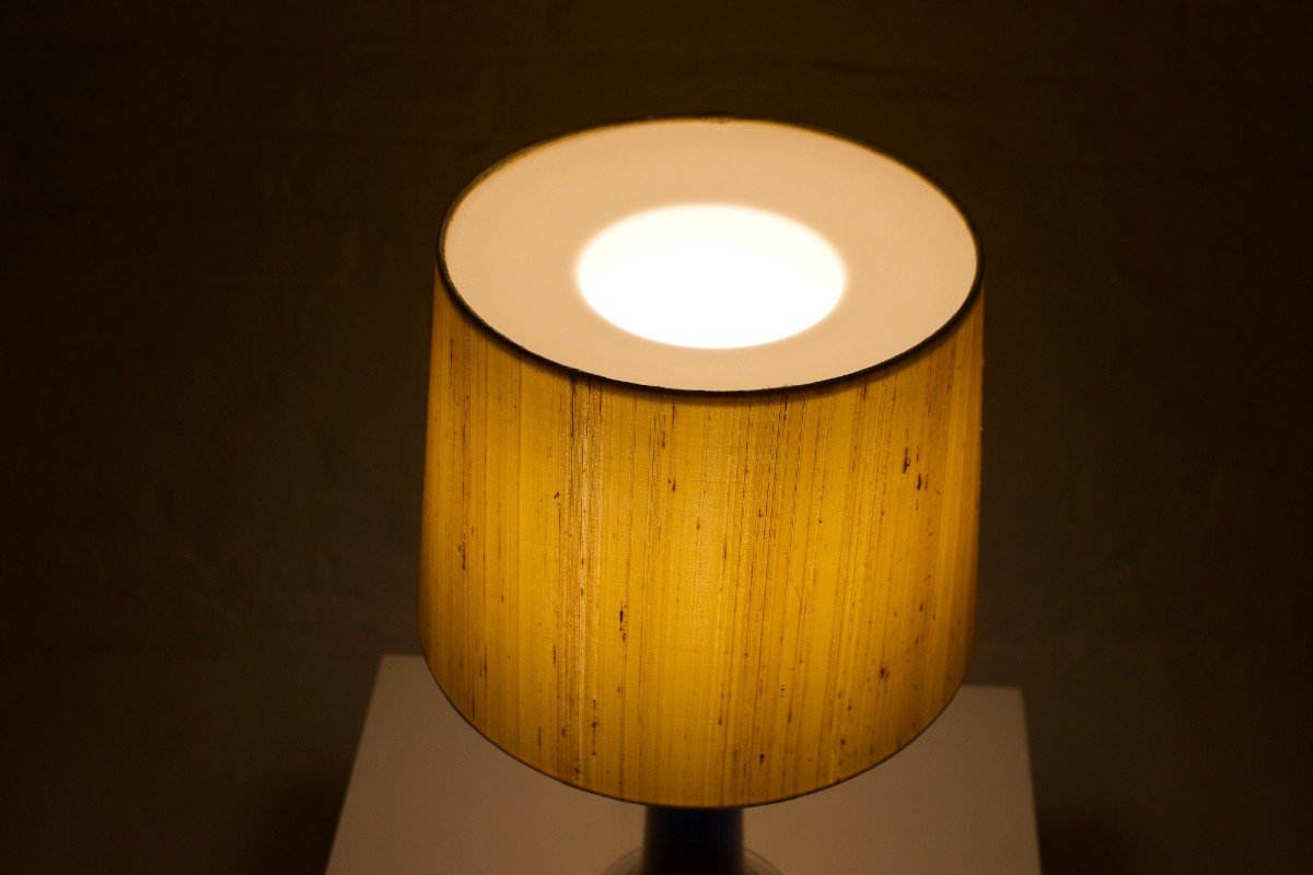 Lampe En Cristal Bleu Cobalt Luxus Vittsjö Sweden.-photo-2