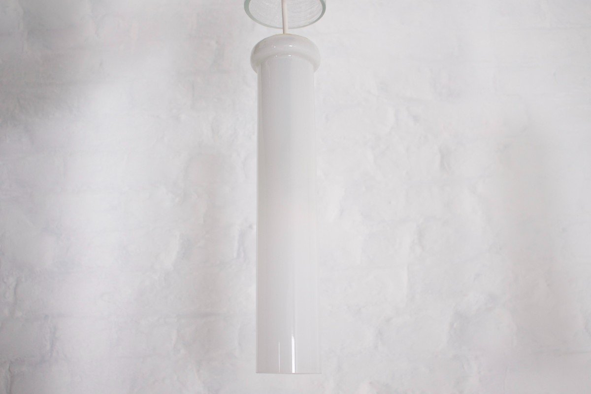 Doria Pendant Lights In Lined Frosted Glass.-photo-5