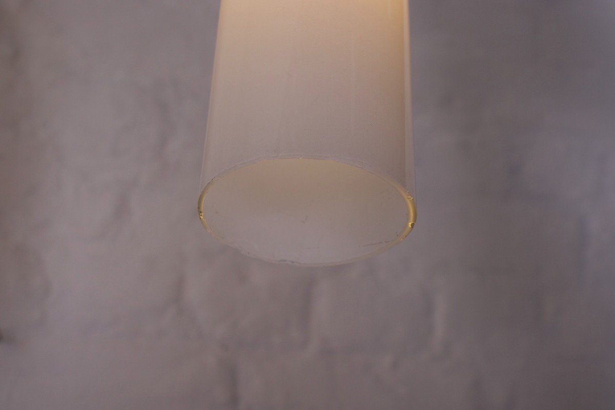 Doria Pendant Lights In Lined Frosted Glass.-photo-7