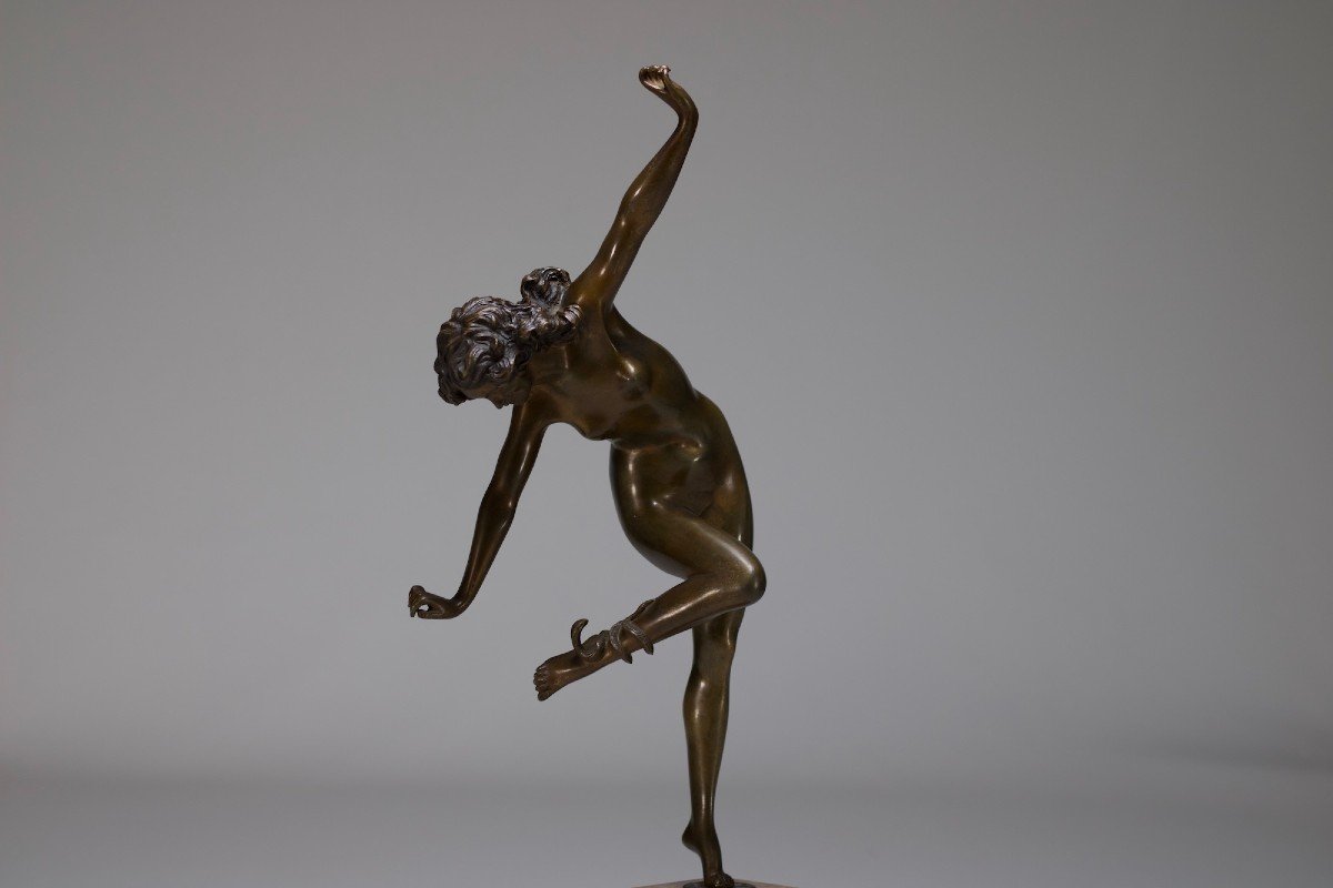 Danseuse Au Serpent,  Bronze Art Déco, Claire Colinet .-photo-2