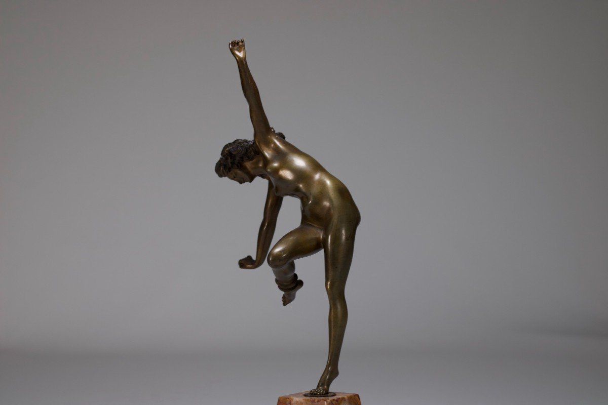 Danseuse Au Serpent,  Bronze Art Déco, Claire Colinet .-photo-1