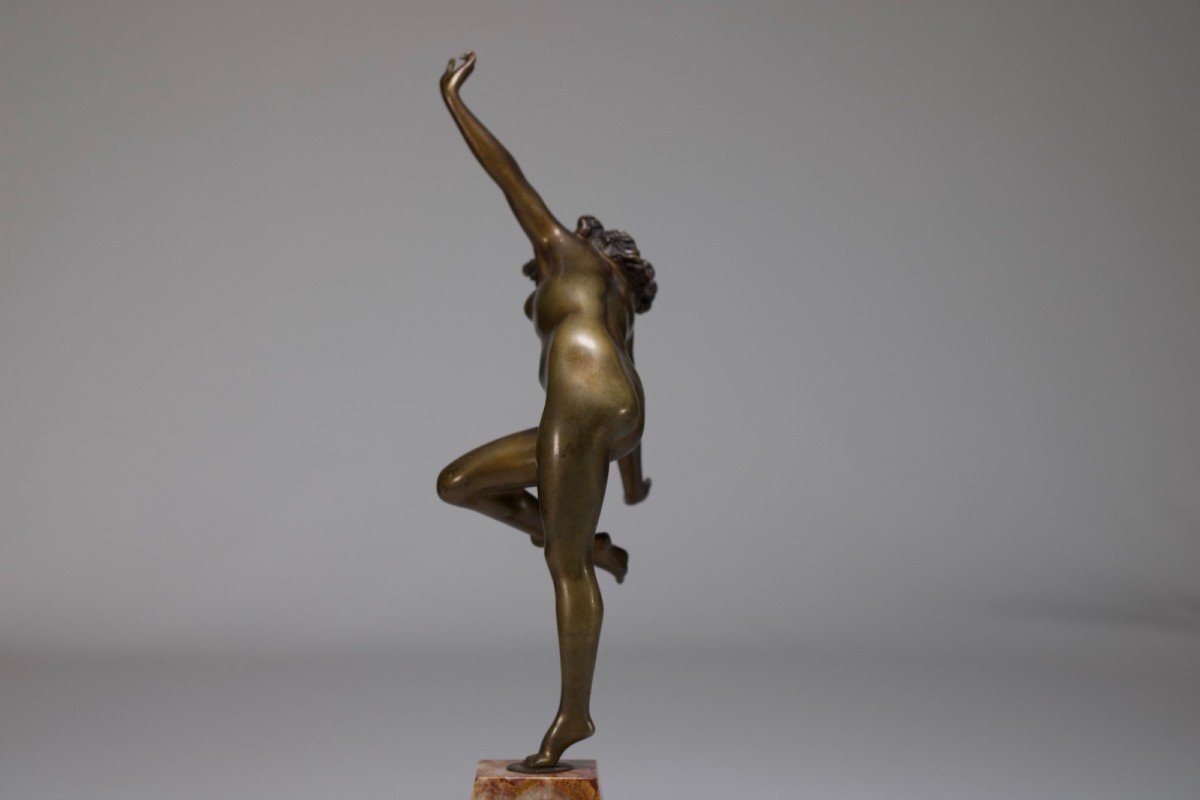 Danseuse Au Serpent,  Bronze Art Déco, Claire Colinet .-photo-2