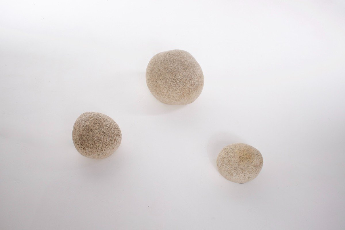 3 Lampes “caillou”, André Cazenave.-photo-3