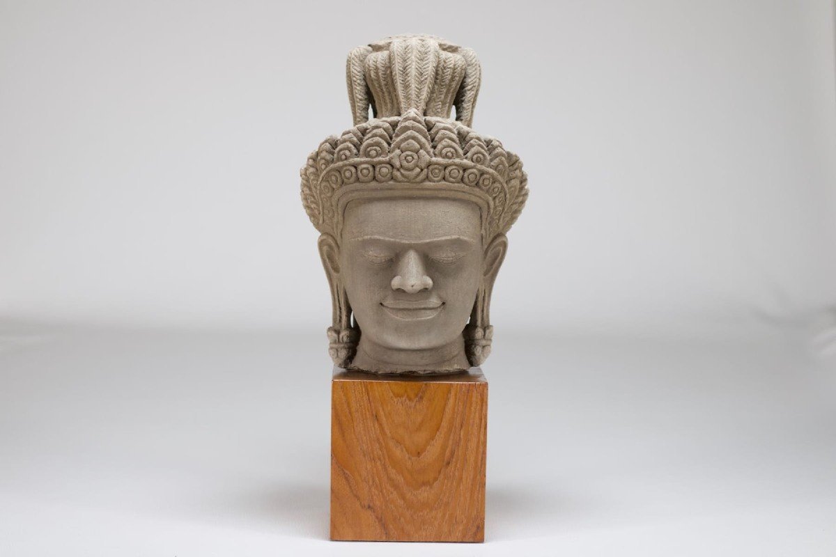 Head Of Khmer Deity.