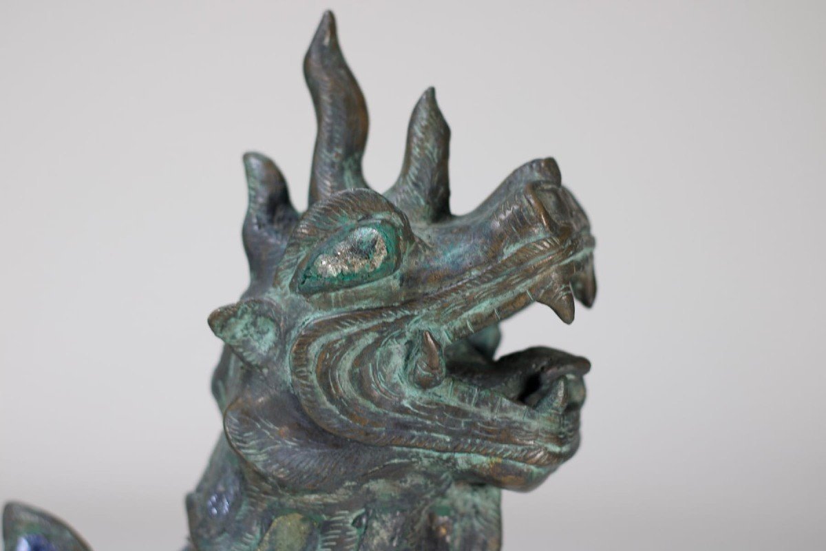 Pair Of Bronze Guardian Lions-photo-3