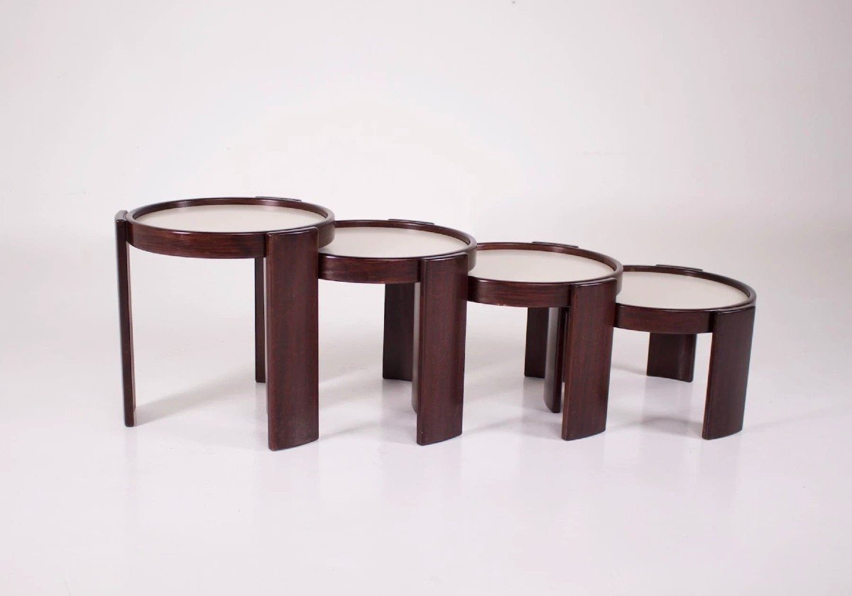 Reversible Nesting Coffee Tables, Gianfranco Frattini, Cassina.-photo-4