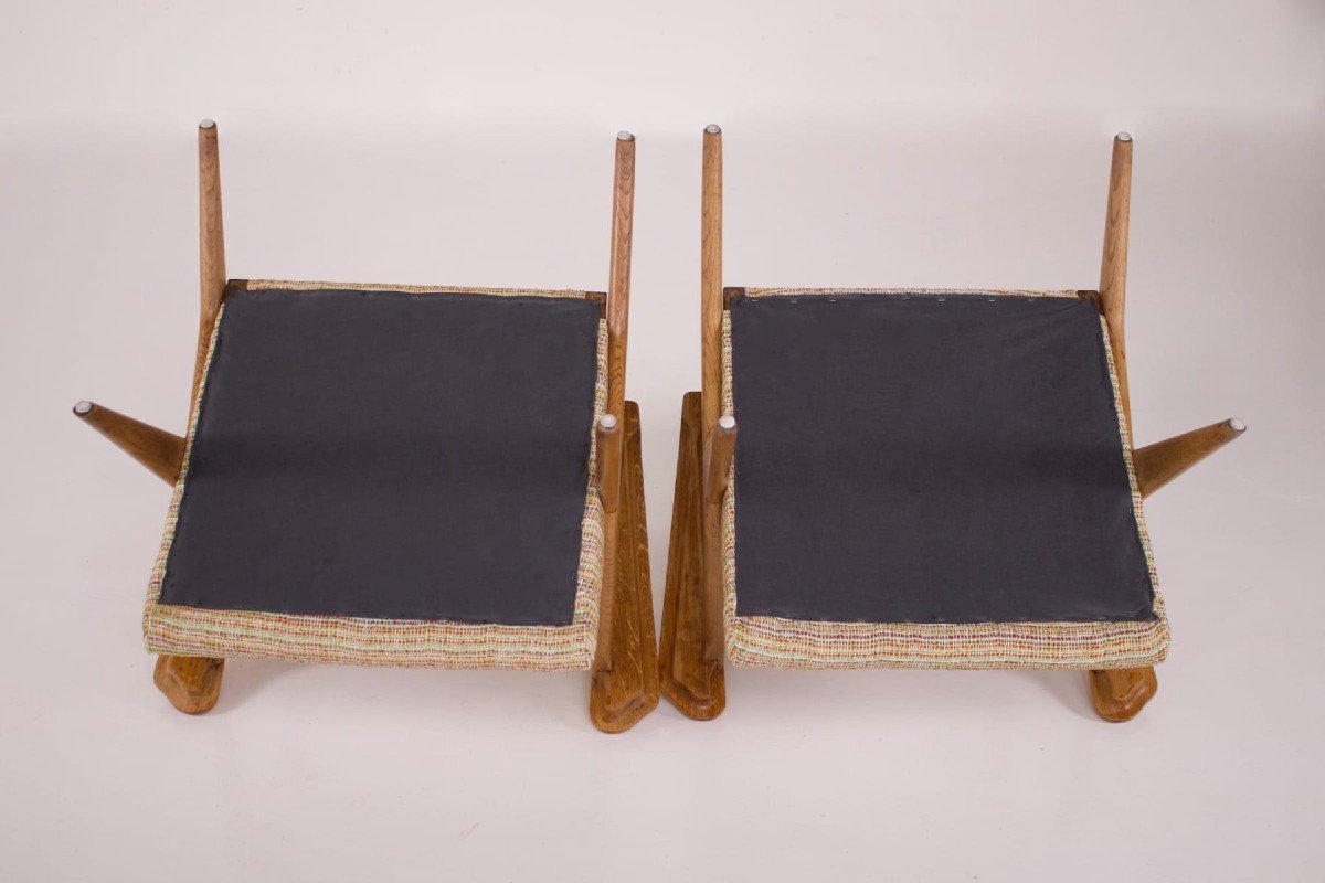 Paire De Fauteuils Modernistes Français.-photo-4