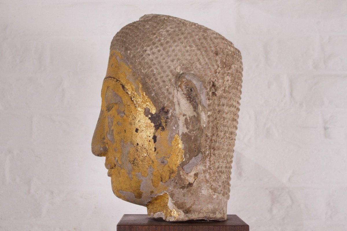 Sandstone Buddha Head, Ayutthaya.-photo-2