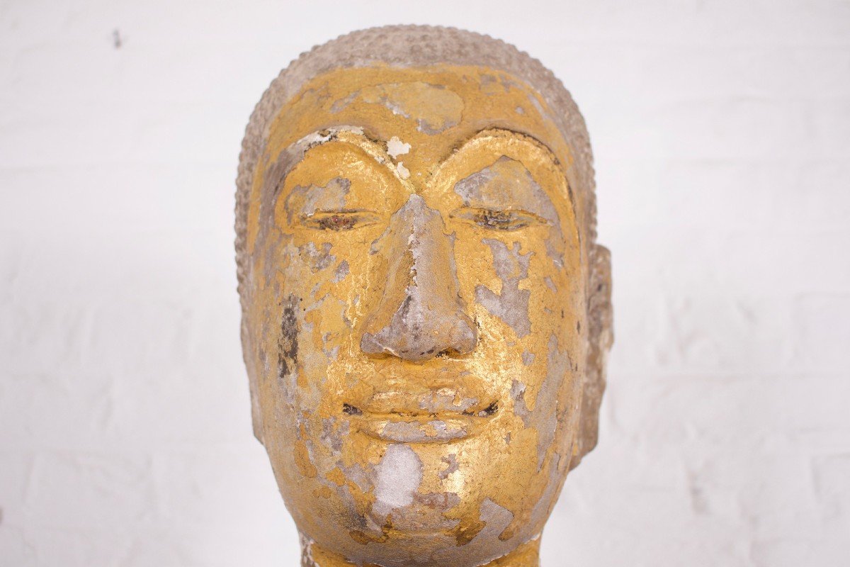 Sandstone Buddha Head, Ayutthaya.-photo-3