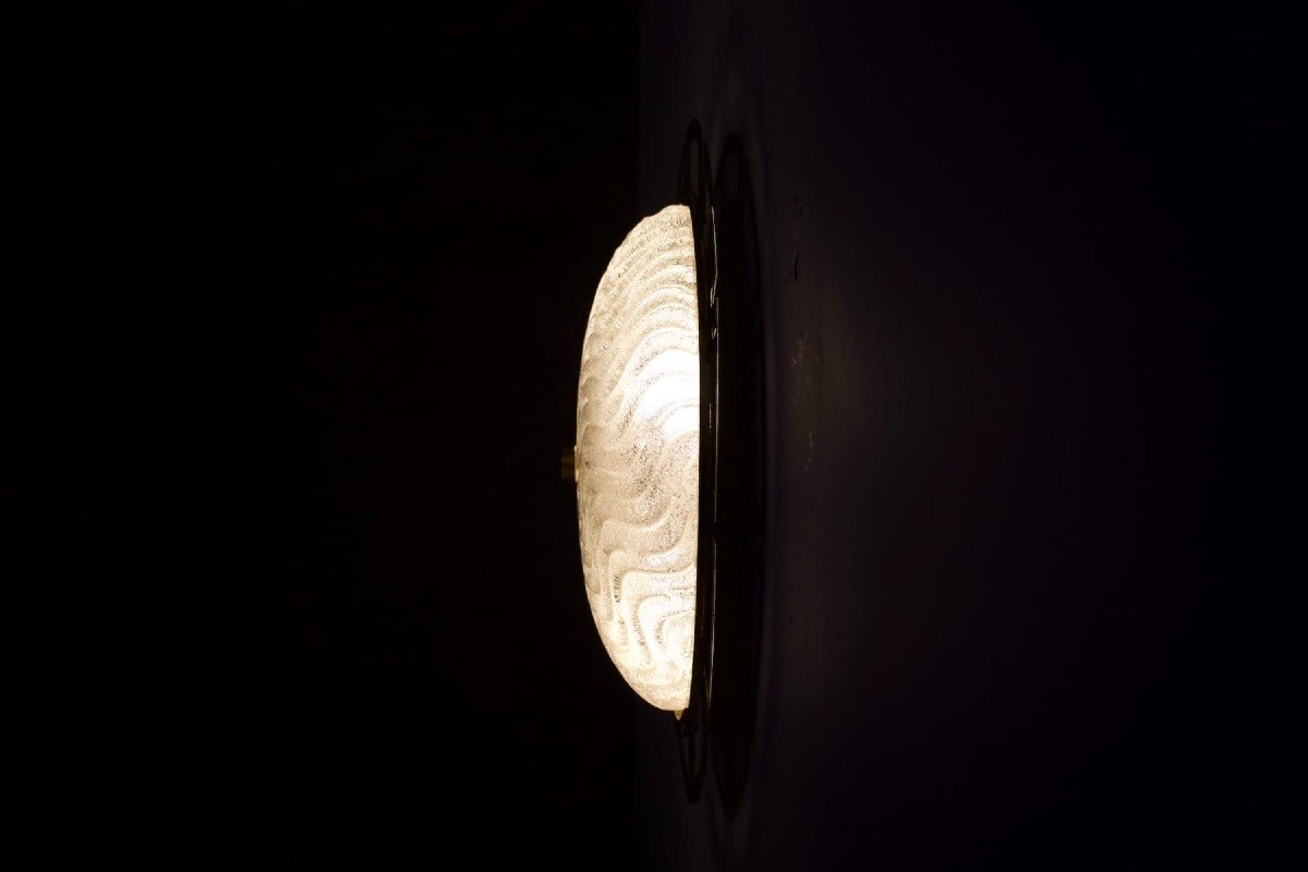 Large “soleil” Wall/ceiling Light In Brass & Murano.-photo-7