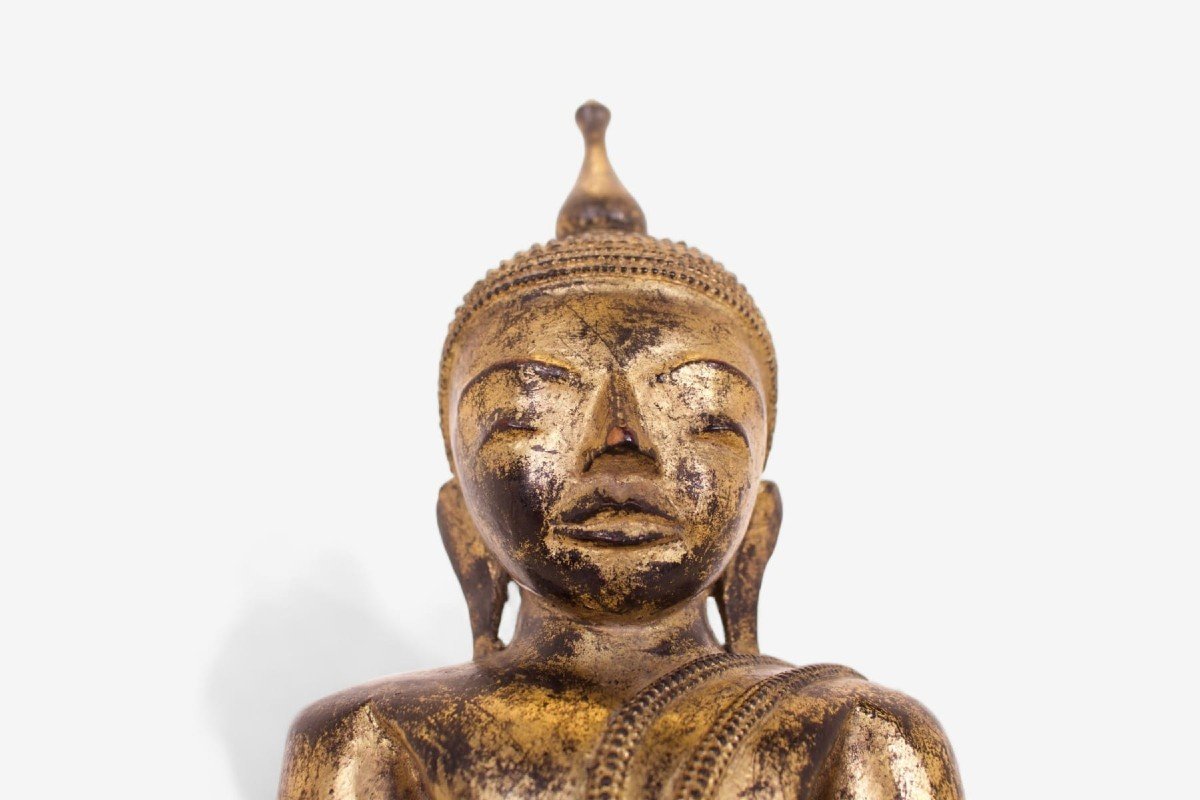 Bouddha Shakyamuni Assis, Birmanie, Shan.-photo-2