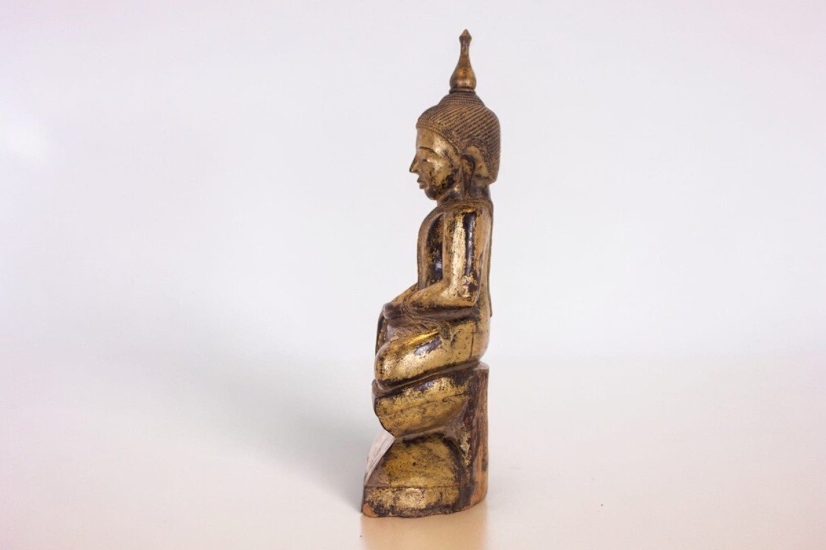 Bouddha Shakyamuni Assis, Birmanie, Shan.-photo-3