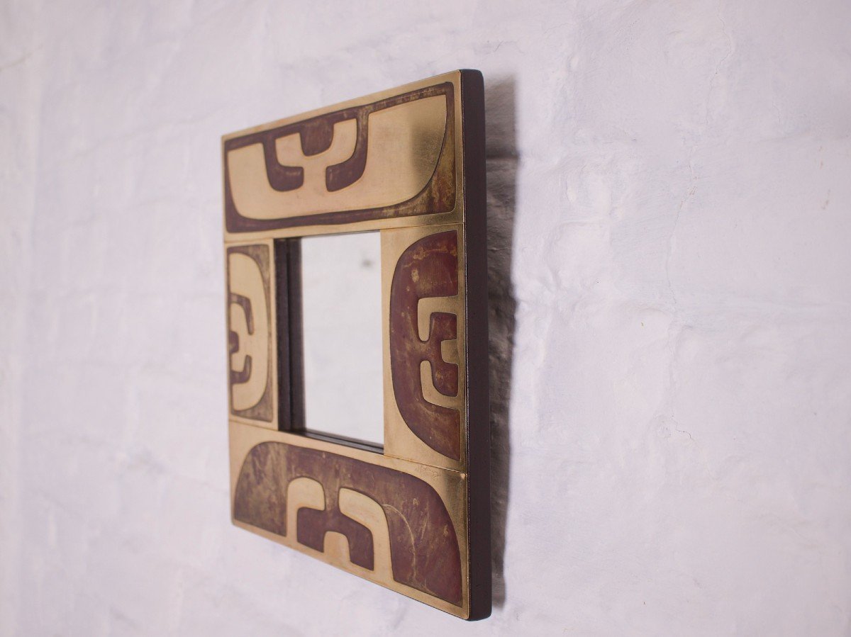 Cut Brass Mirror, Jean Blazy.-photo-2