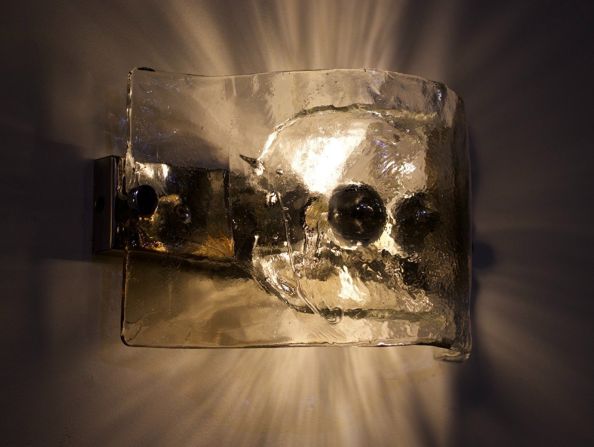 Pair Of Amber Sconces, Carlo Nason.-photo-1