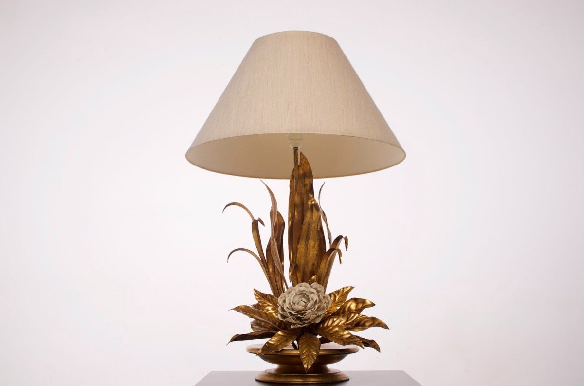 Imposante lampe Hans Kögl, métal doré, années 70.-photo-2