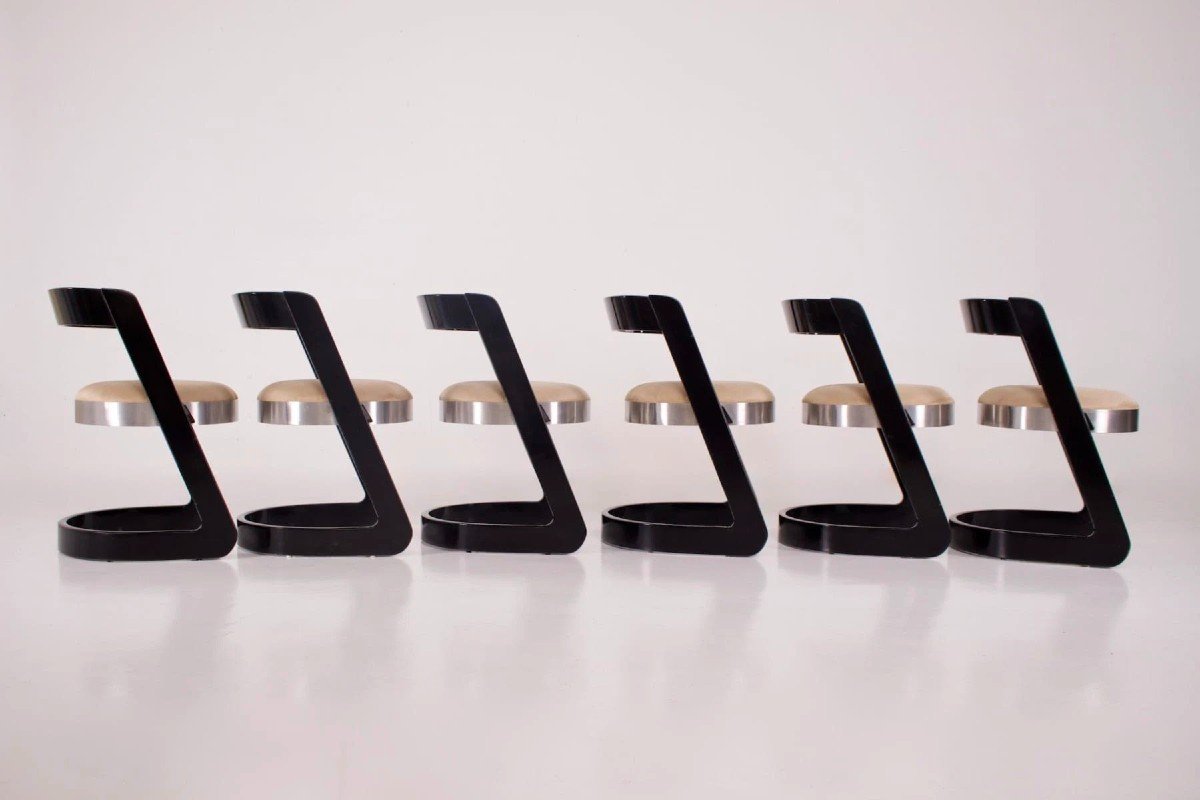 6 Willy Rizzo & Mario Sabot Chairs.