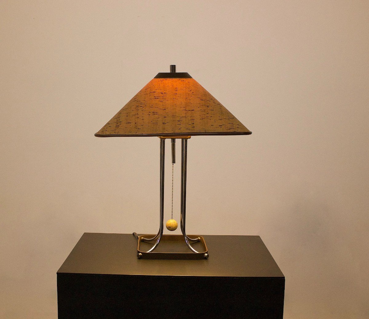 Cork Table Lamp, Maurer Style-photo-3