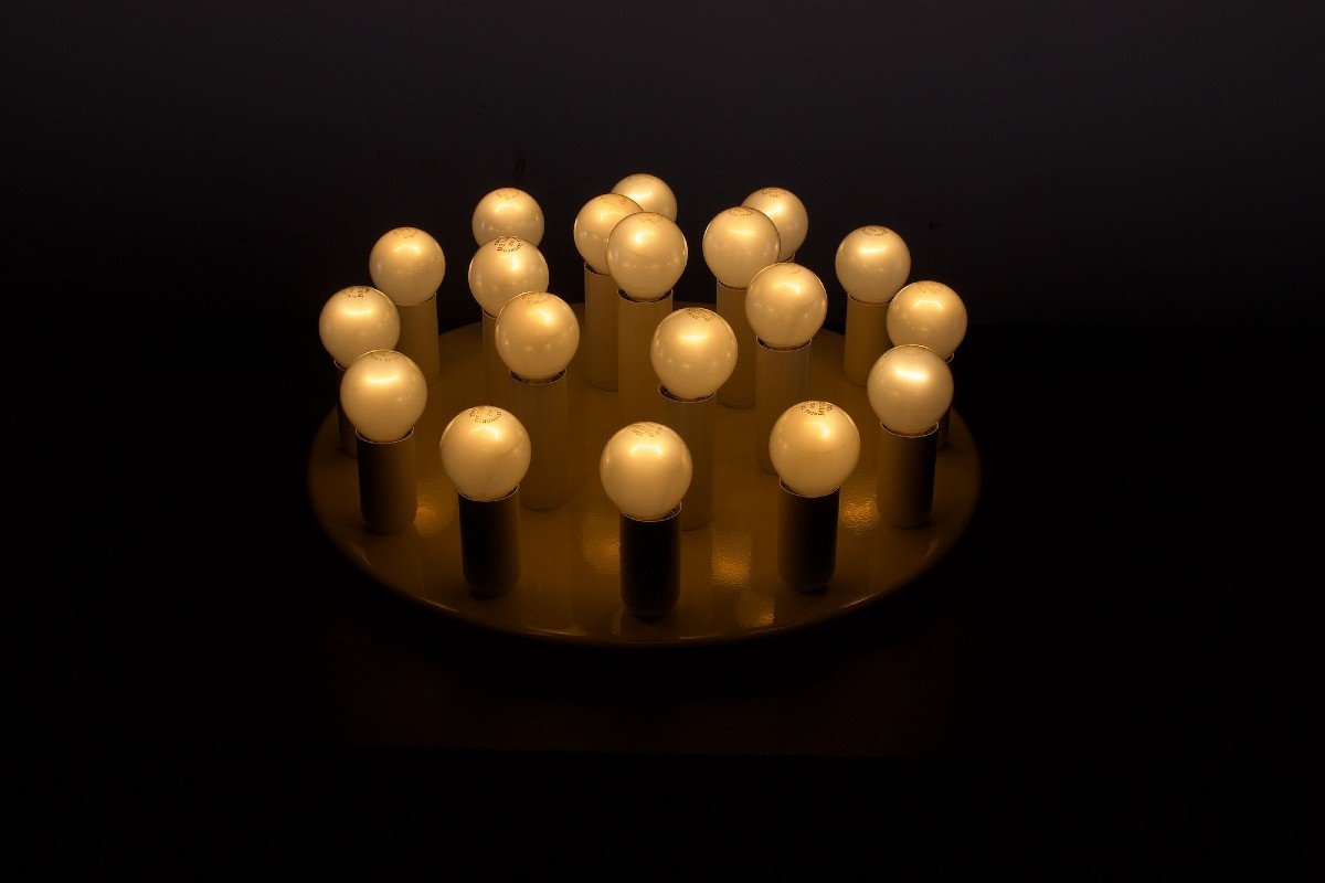 Round Pop / Space Age Ceiling Light 1970's.-photo-3