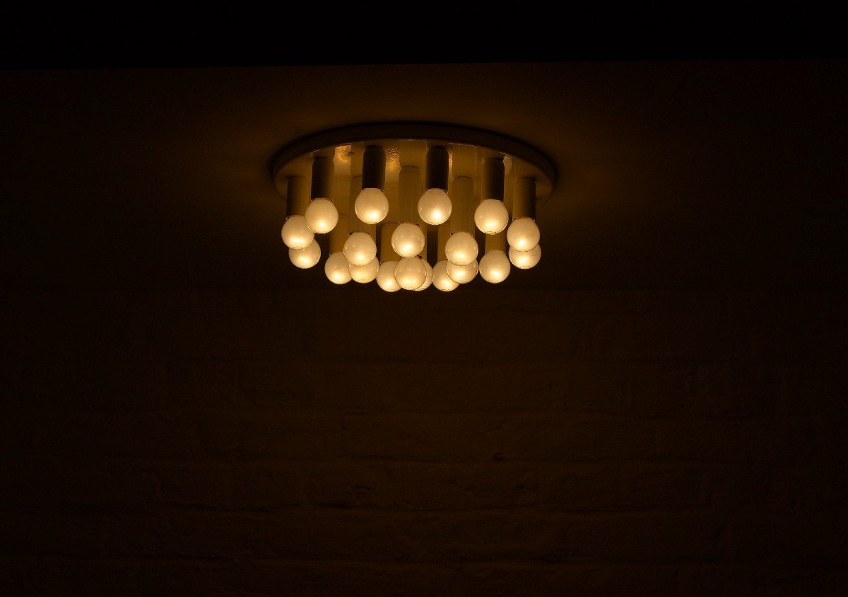 Round Pop / Space Age Ceiling Light 1970's.-photo-1