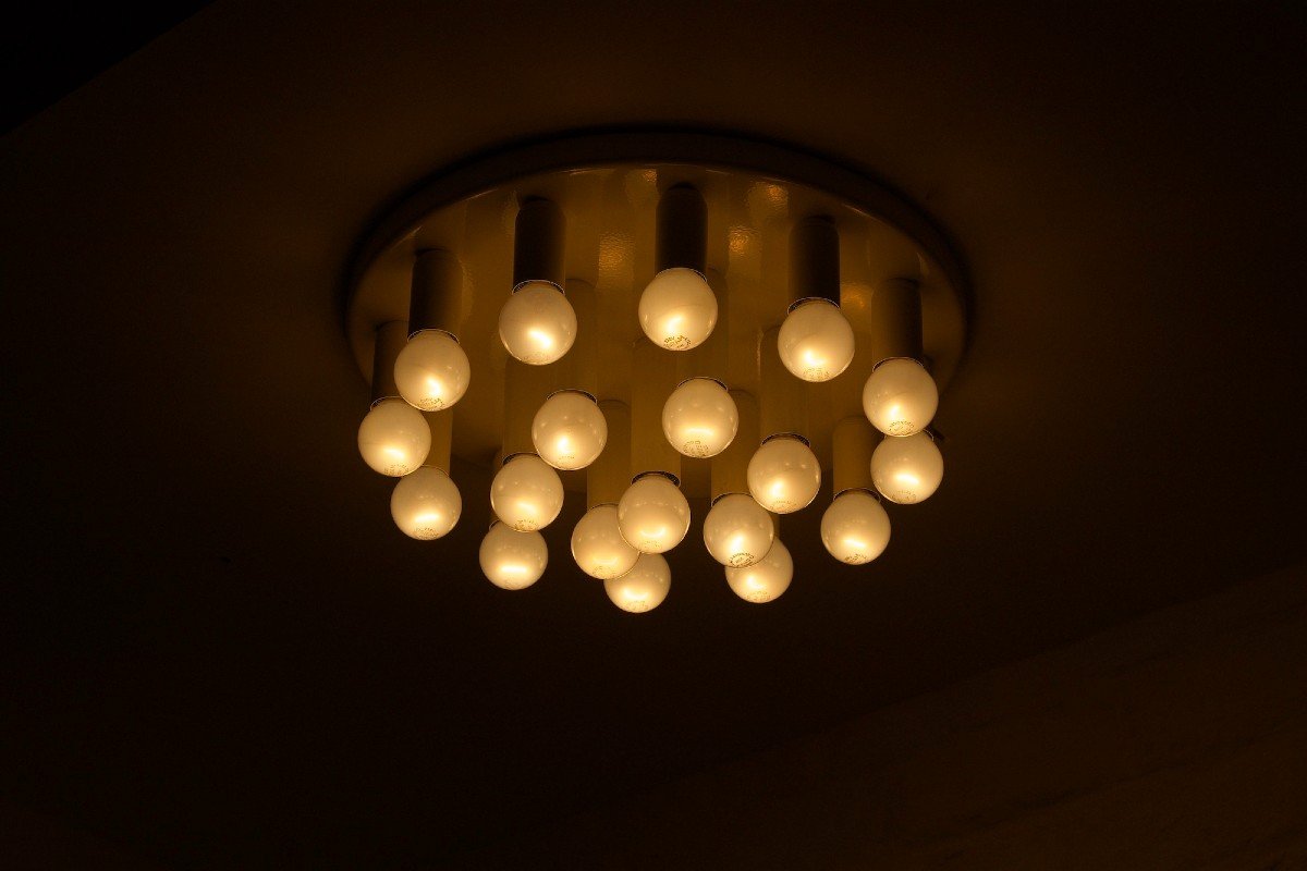 Round Pop / Space Age Ceiling Light 1970's.-photo-3