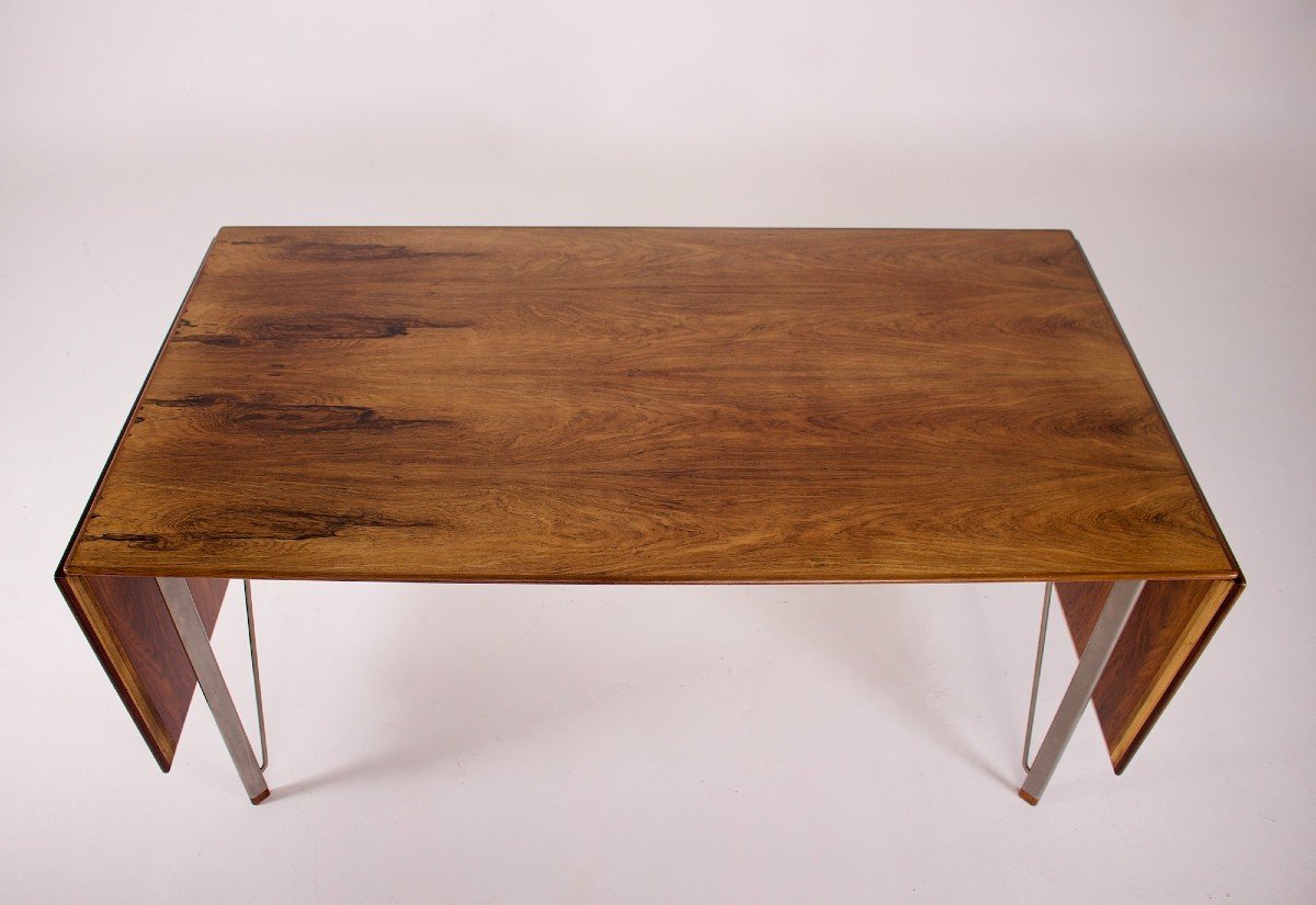Rosewood Extending Table “3605”, Arne Jacobsen & Fritz Hansen.-photo-1