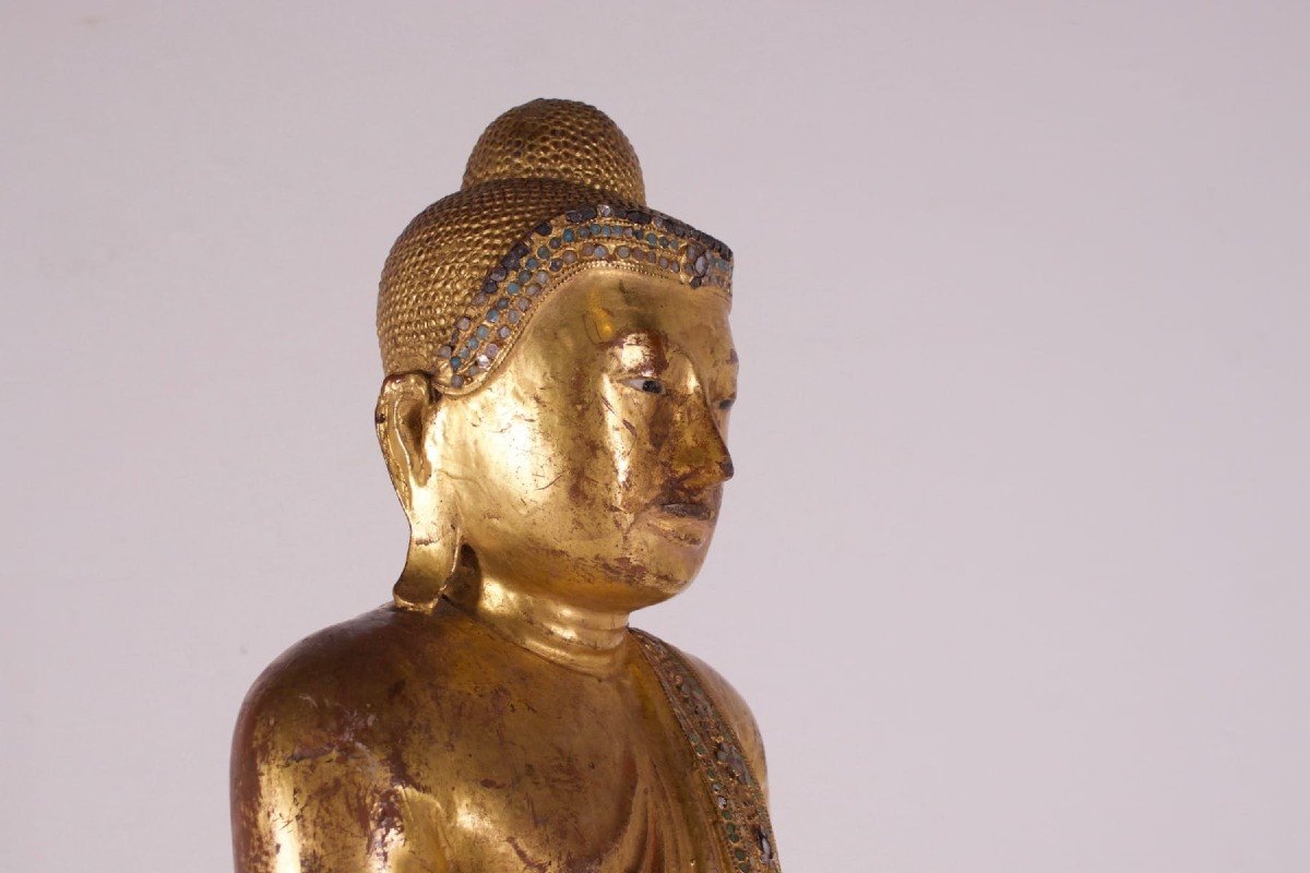 Standing Buddha Burma, Mandalay (127cm)-photo-4