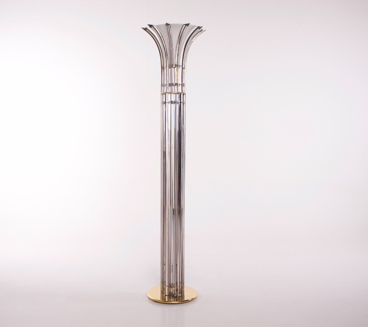 Importante lampe sur pied "Curve Tryedal" en verre de Murano, Alberto Dona, années 80.-photo-2
