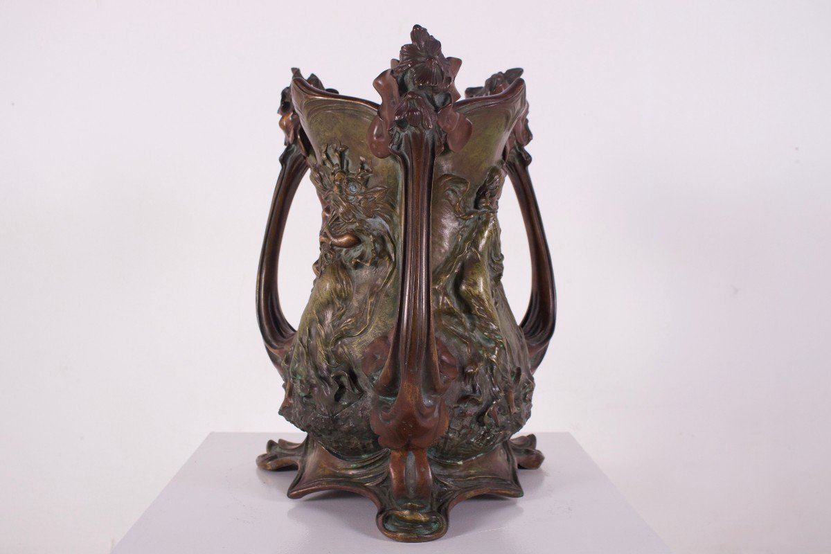Imposante jardinière de style Art Nouveau, Raphaël Charles Peyre.-photo-2