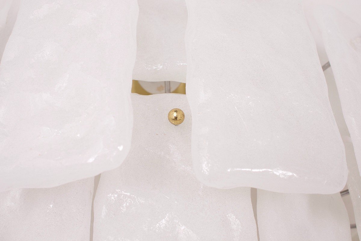 Large Murano Glass And Brass Ceiling Light.-photo-4