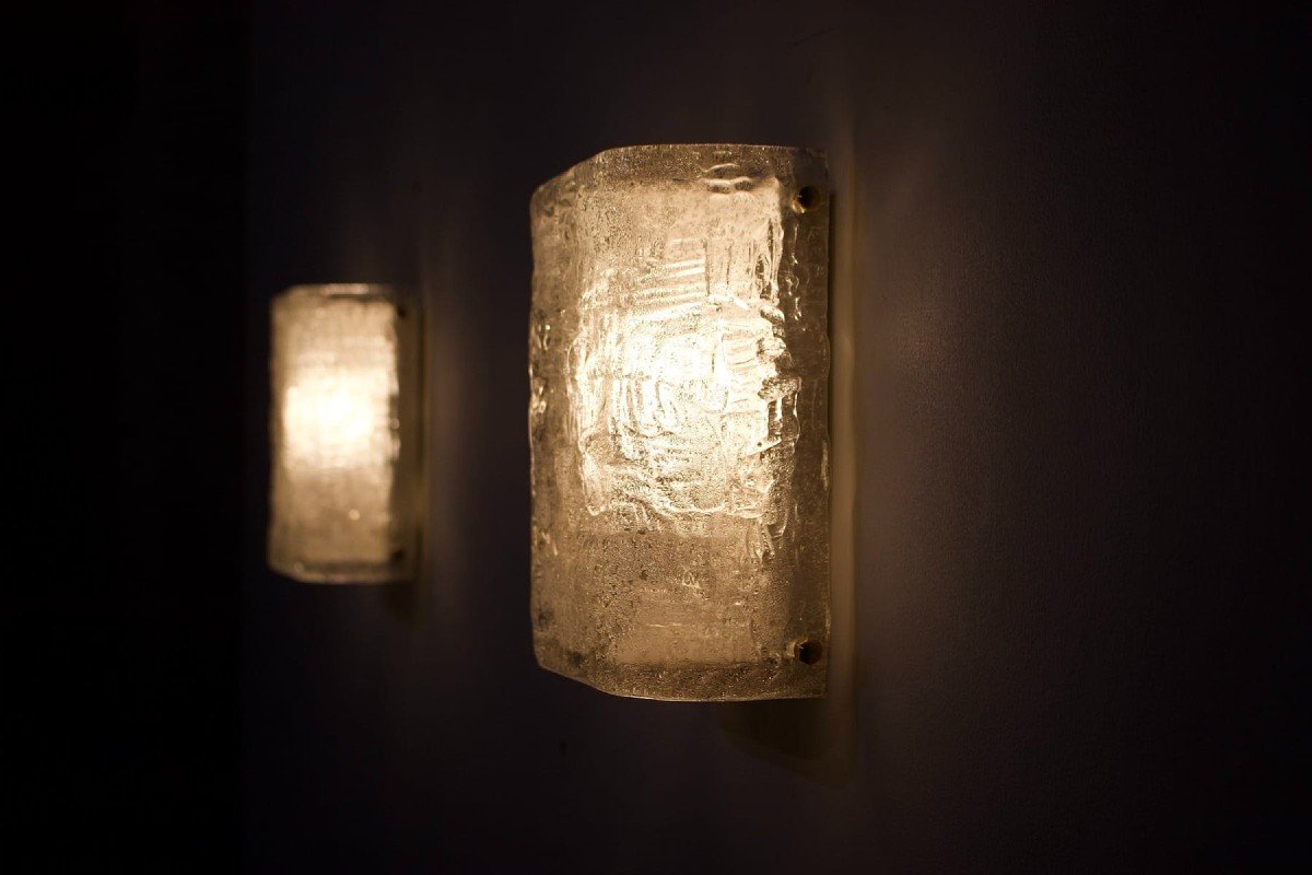 Pair Of Murano Glass Wall Lights.-photo-2