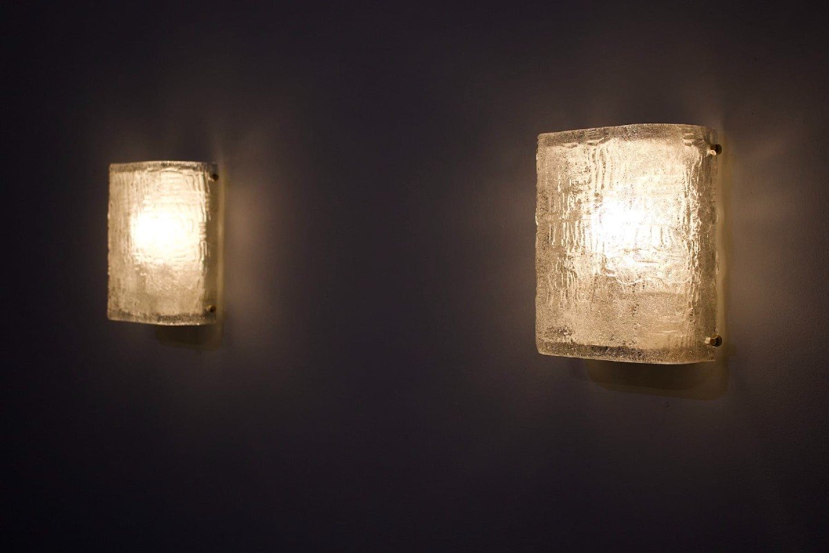 Pair Of Murano Glass Wall Lights.-photo-3