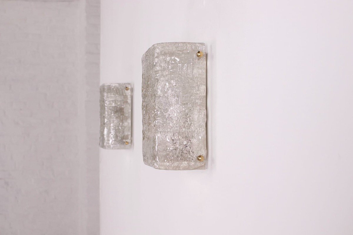 Pair Of Murano Glass Wall Lights.