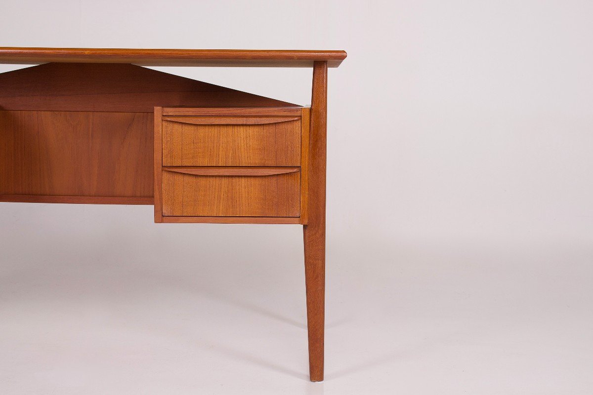 Danish Teak Desk By Gunnar Nielsen For Tibergaard-photo-3