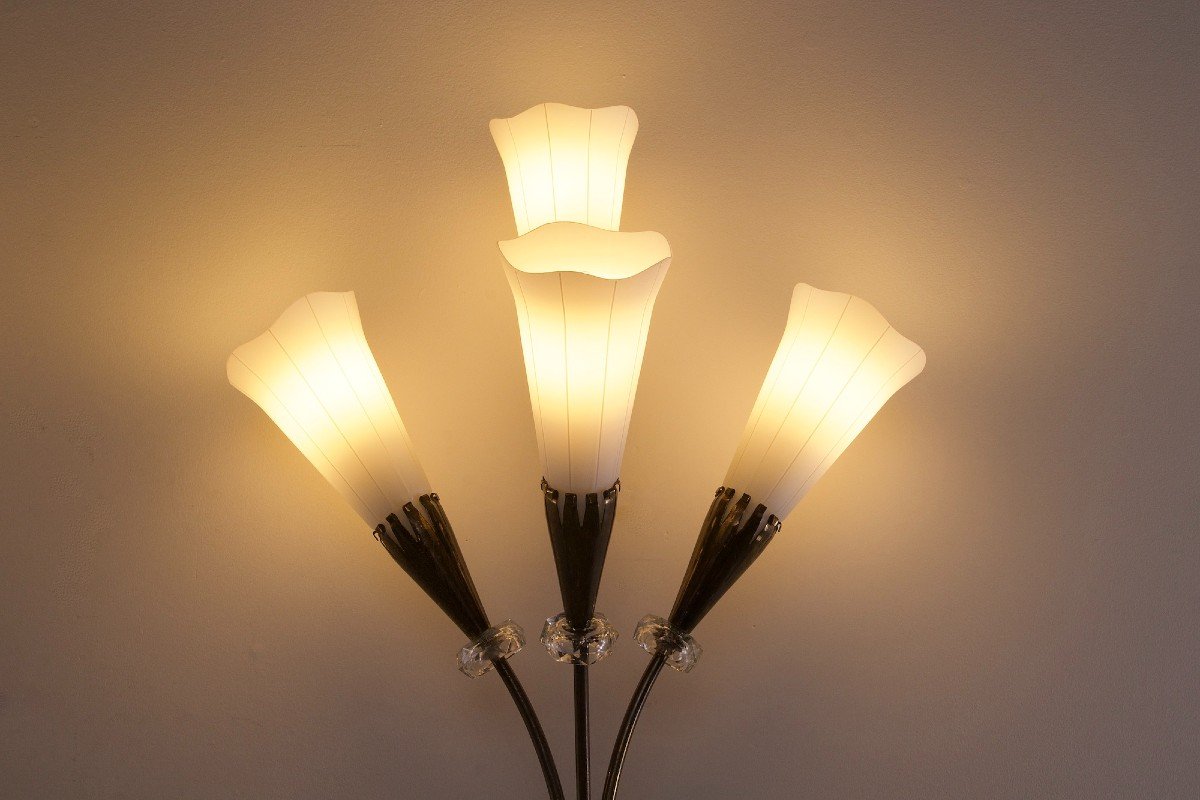 Deux candélabres muraux "Arums" Maison Lunel, années 50.-photo-2