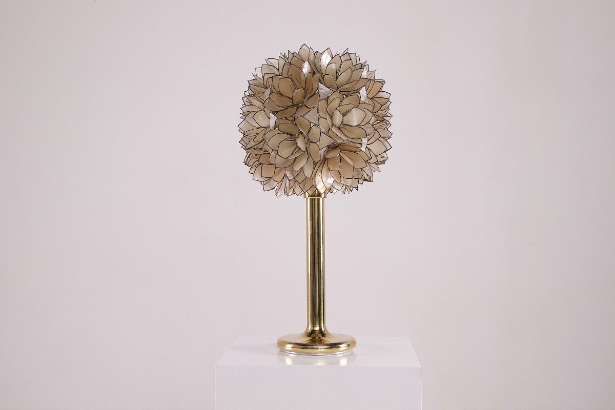 Mother-of-pearl Flower Lamp By Rausch